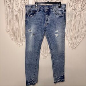 MNML Light Blue Distressed Men's Jeans